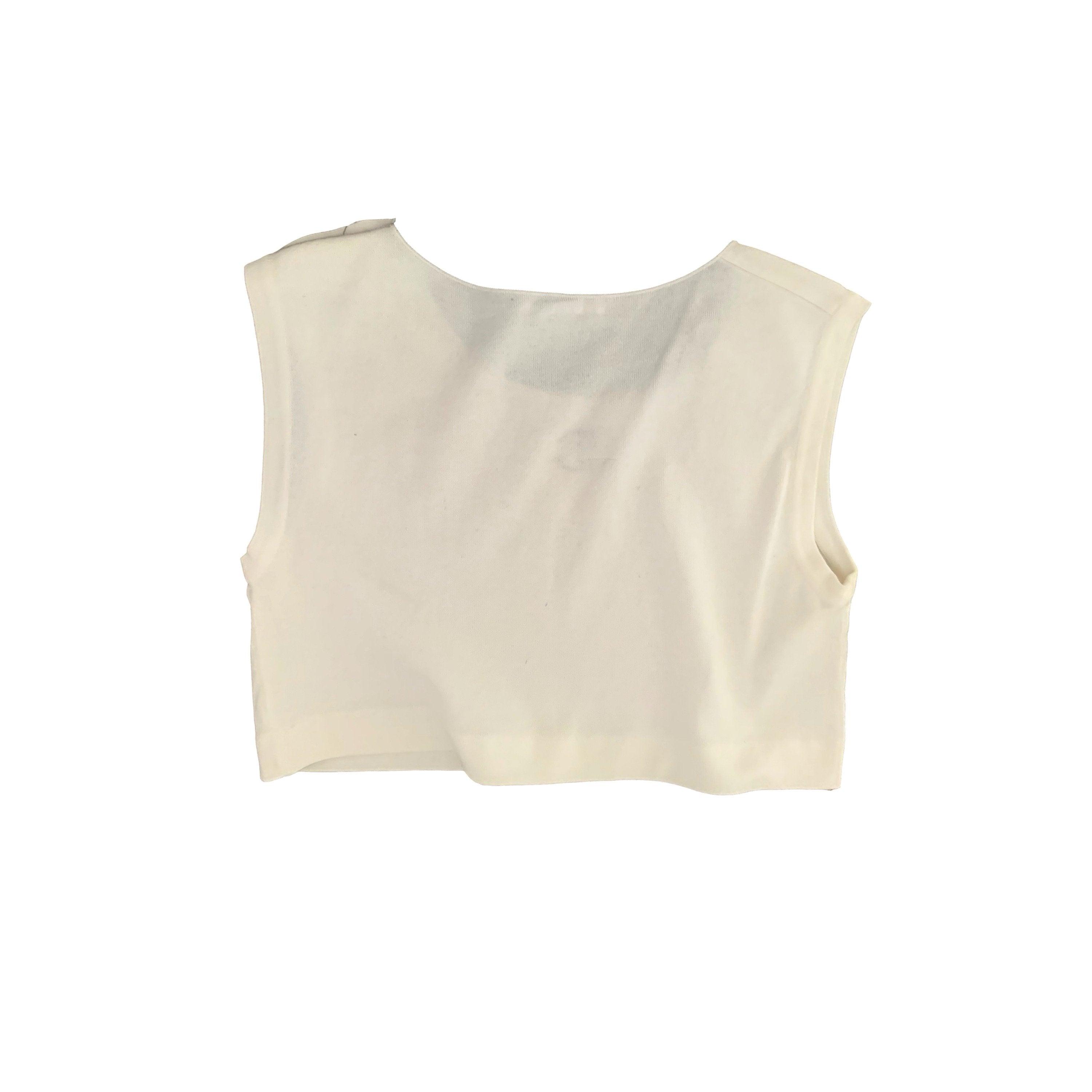 Treasures of NYC - Chanel White Logo Crop Top