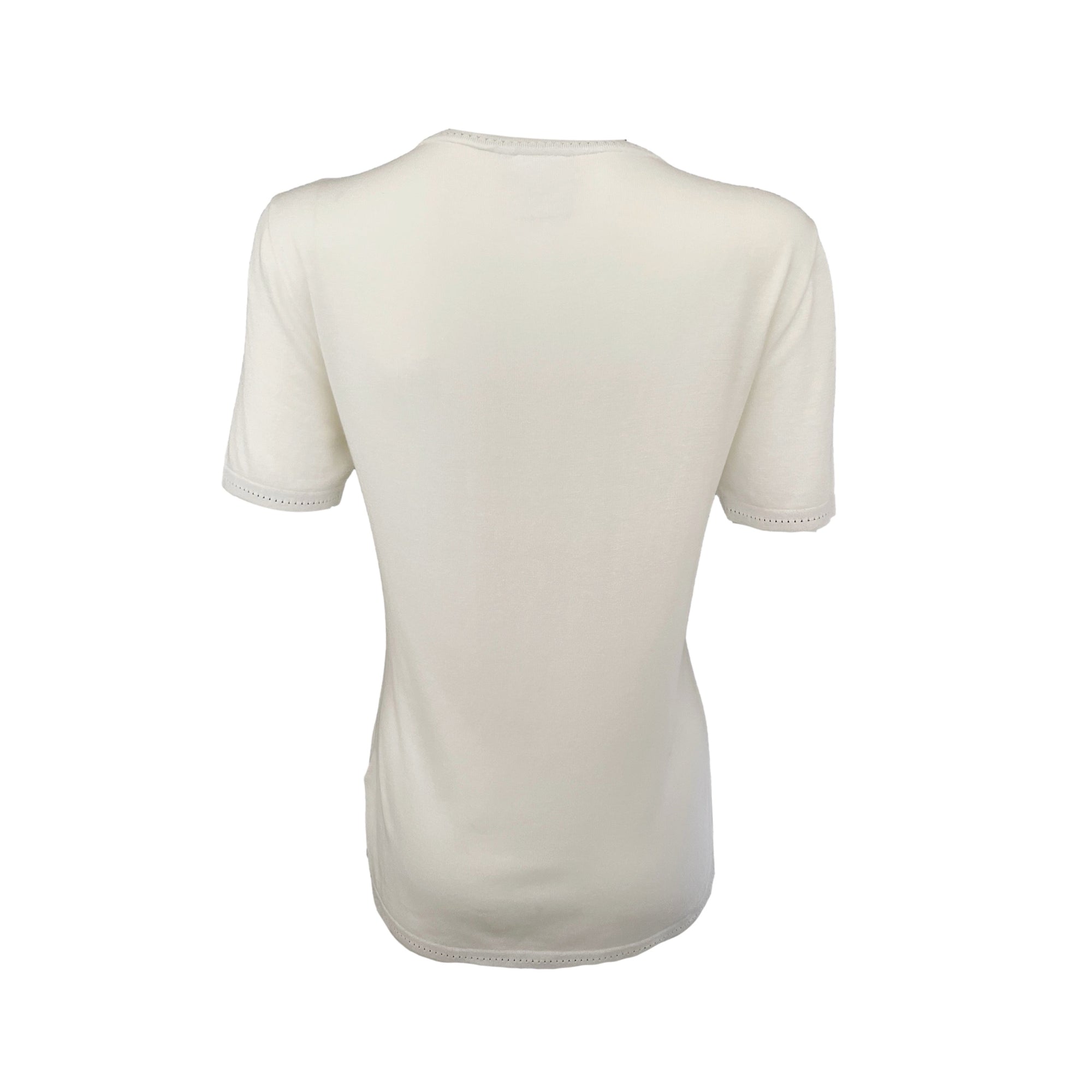 Chanel White Logo Knit Top - Apparel