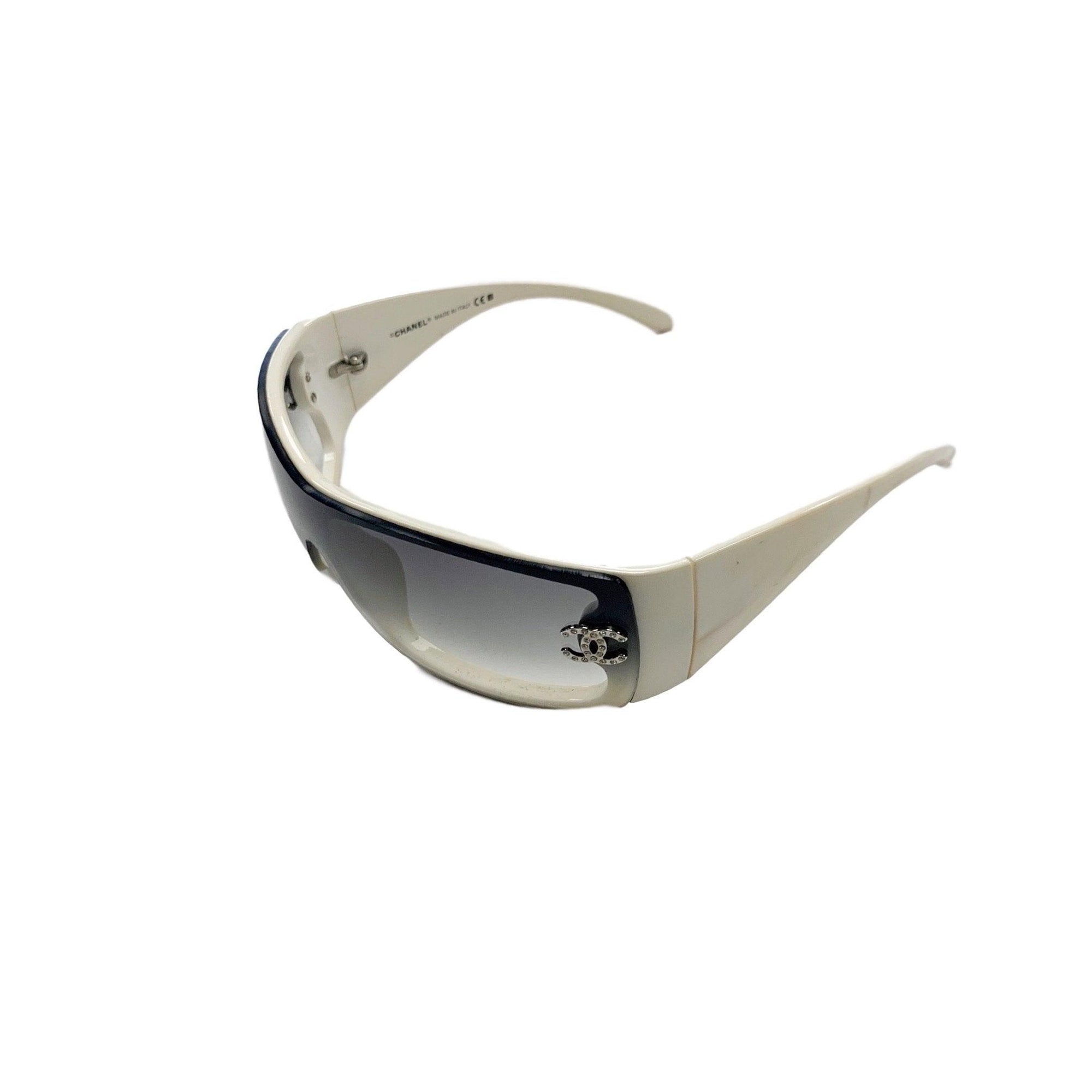 Chanel White Marble Rhinestone Sunglasses - Sunglasses