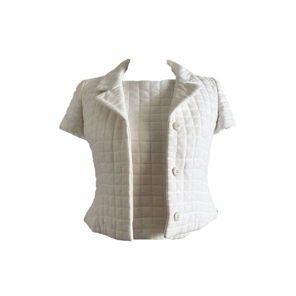 Chanel White Quilted Twin Set - Apparel