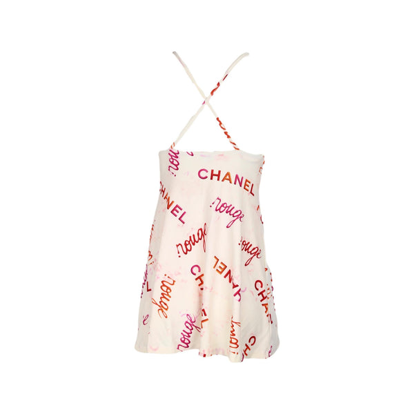 Chanel White Rouge Print Dress - Apparel