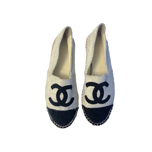 Chanel White Terrycloth Espadrilles - Shoes
