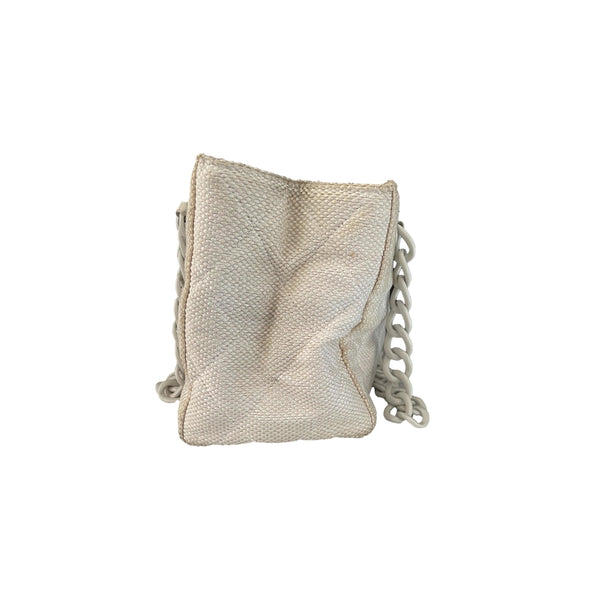 Chanel White Textured Tote - Handbags