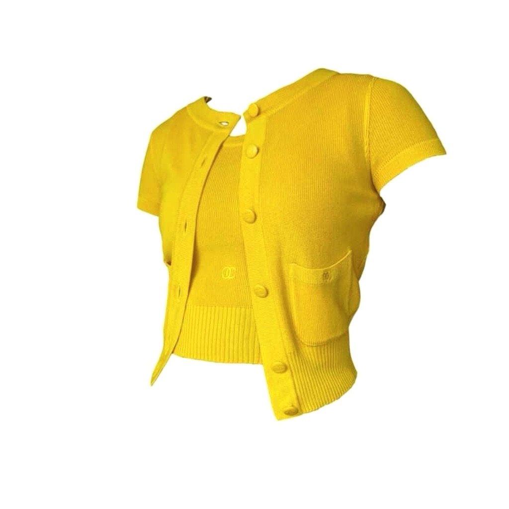 Chanel Yellow Cropped Set - Apparel