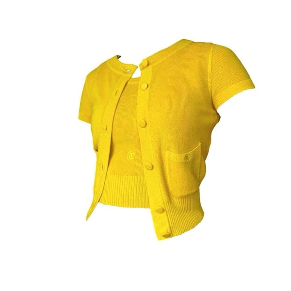 Chanel Yellow Cropped Set - Apparel