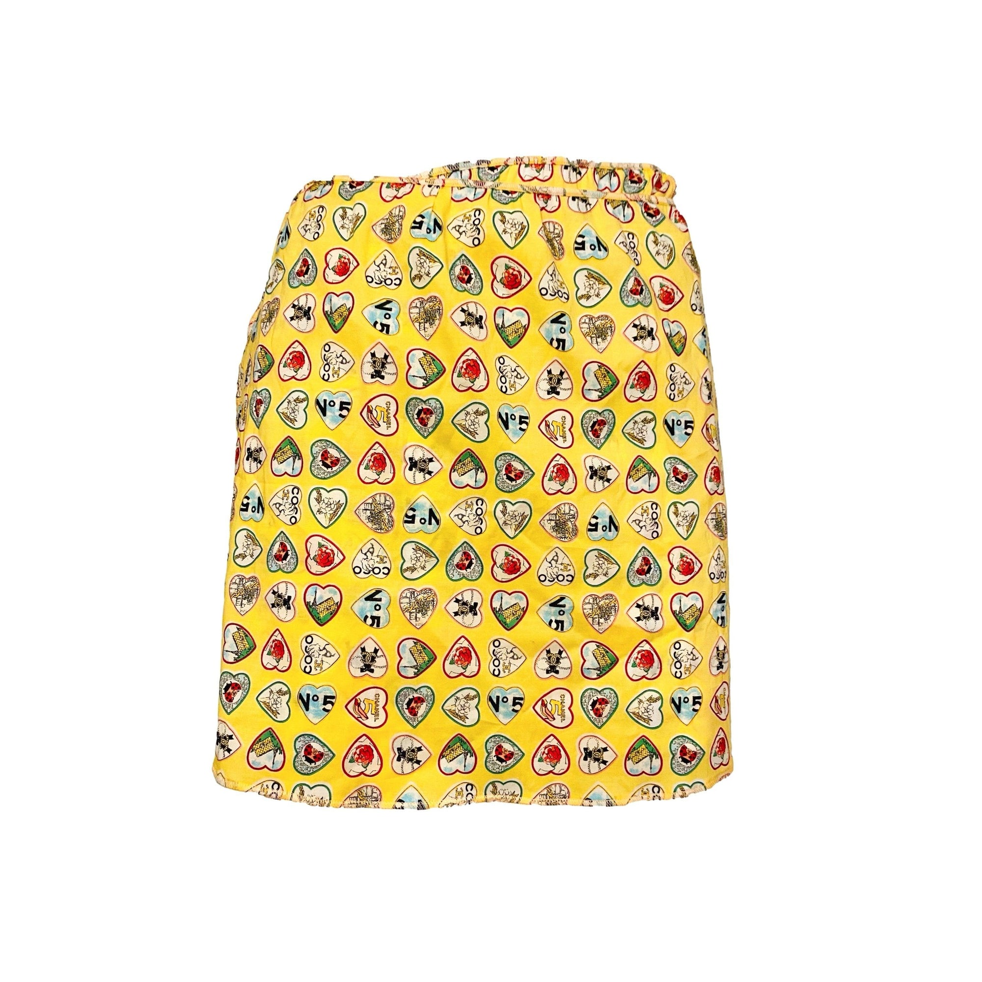 Chanel Yellow Heart Tie Skirt - Apparel
