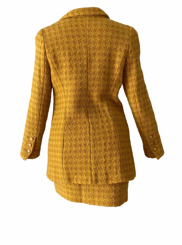 Chanel Yellow Tweed Skirt Set - Apparel