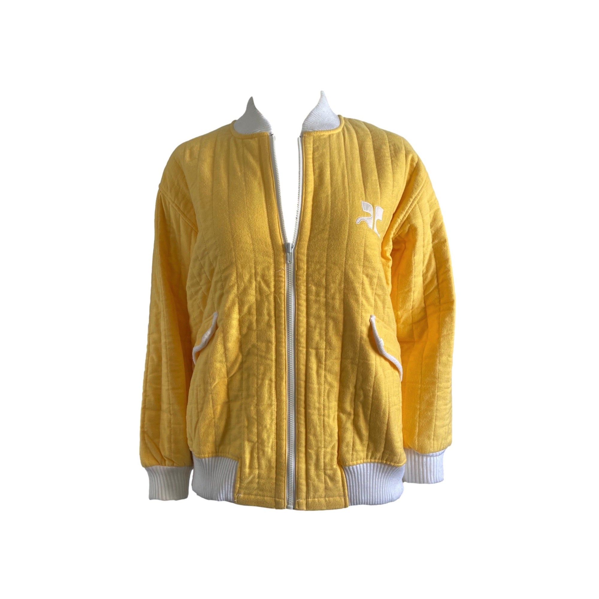 Courreges Yellow Quilted Bomber - Apparel