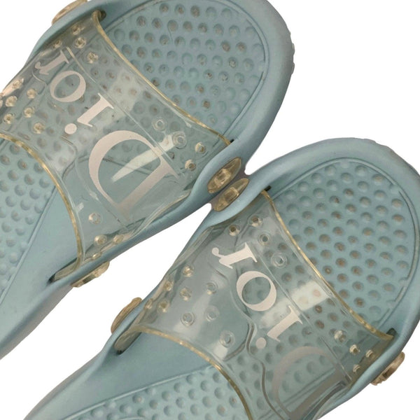 Dior Baby Blue Rubber Slides - Shoes