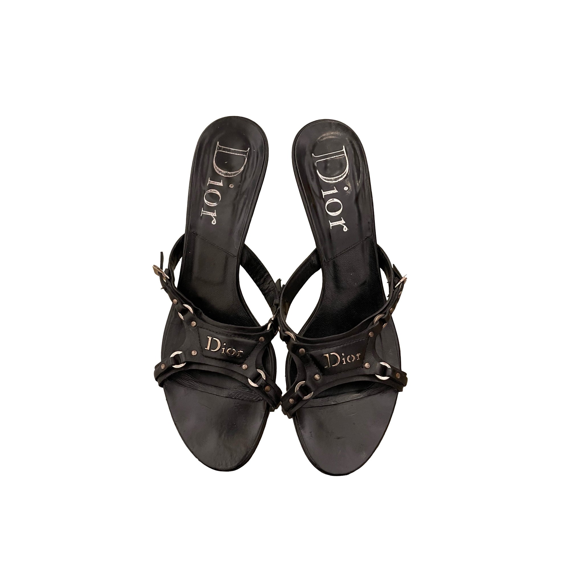 Dior Black Bondage Kitten Heels - Shoes