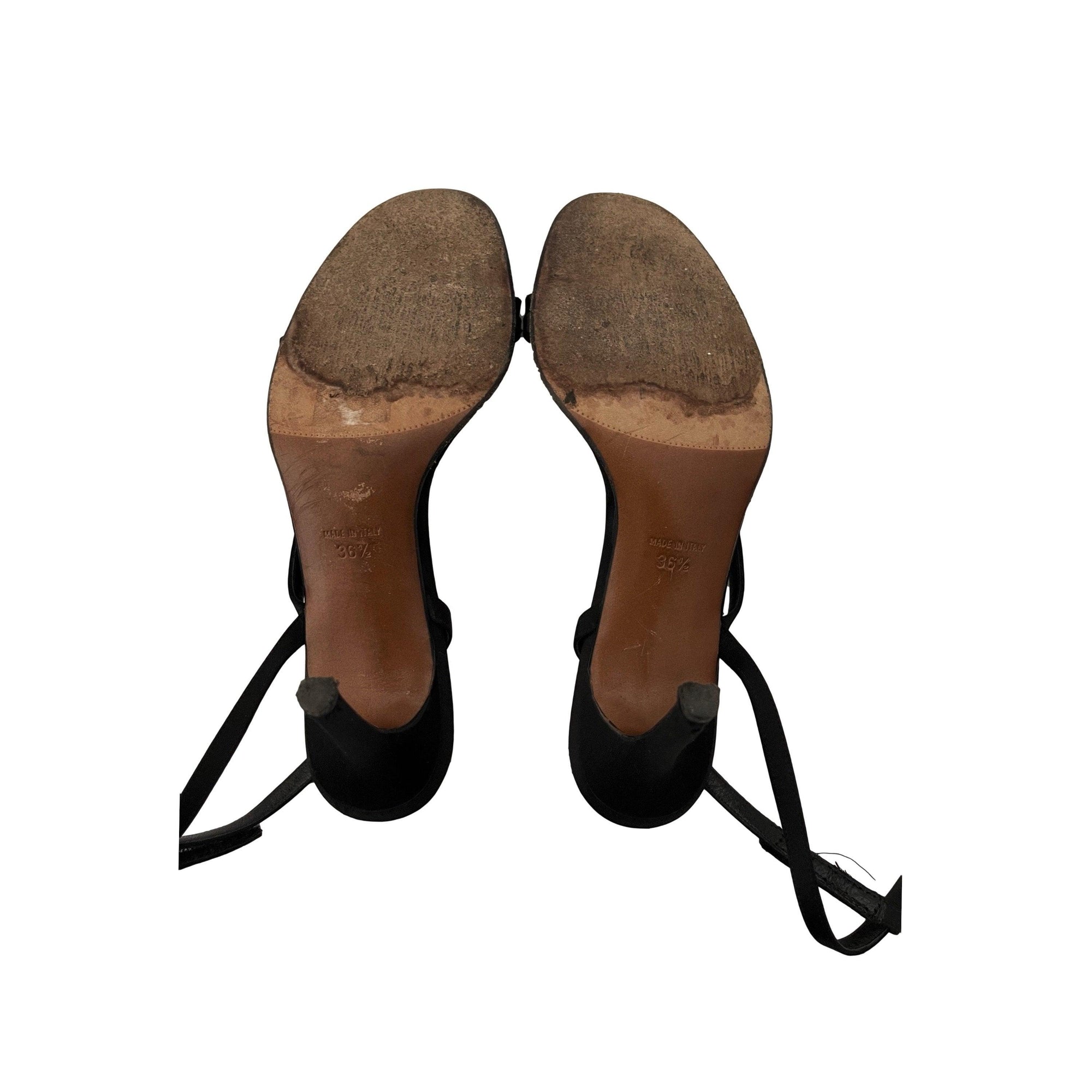 Dior Black CD Satin Strappy Heels - Shoes