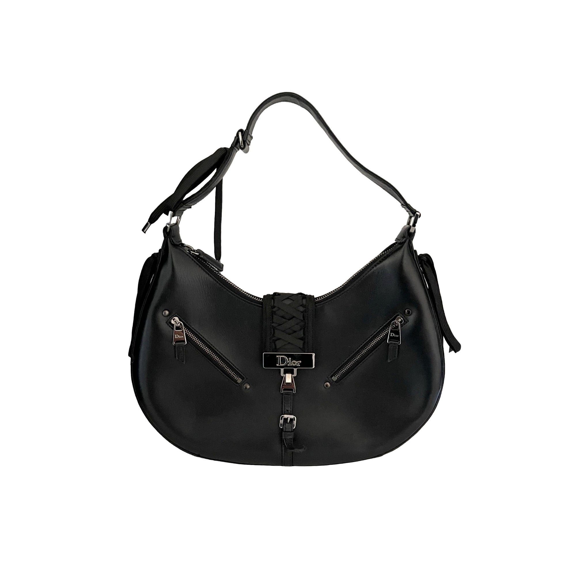Dior Black Corset Leather Shoulder Bag - Handbags