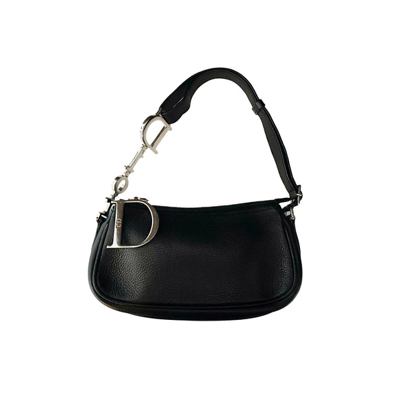 Dior Black Logo Mini Leather Shoulder Bag - Handbags