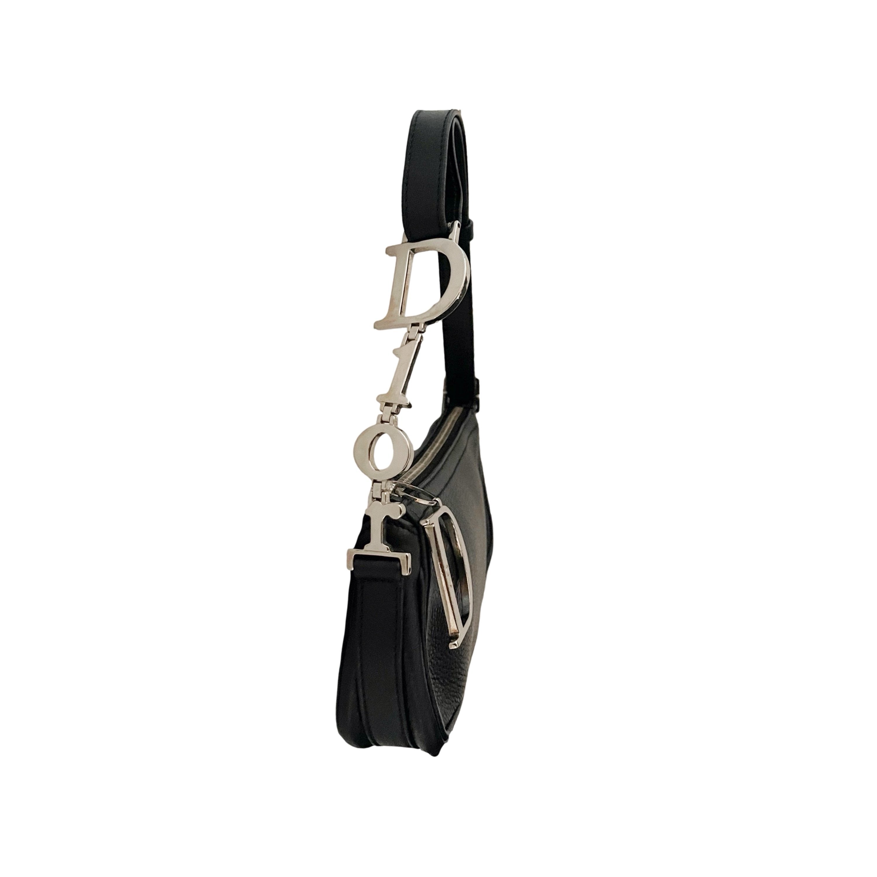 Vintage Dior Black Satin Mini Saddle Bag – Treasures of NYC