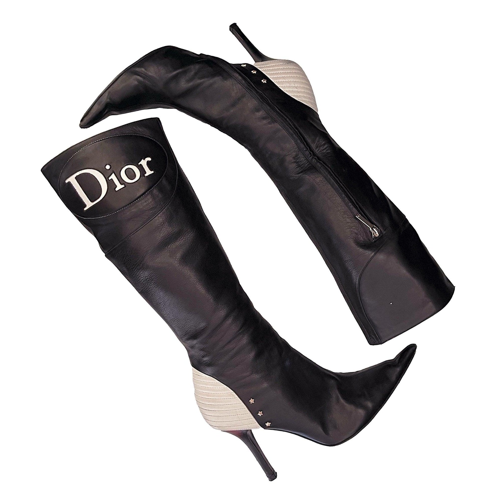 Dior Black Logo Moto Boots - Shoes