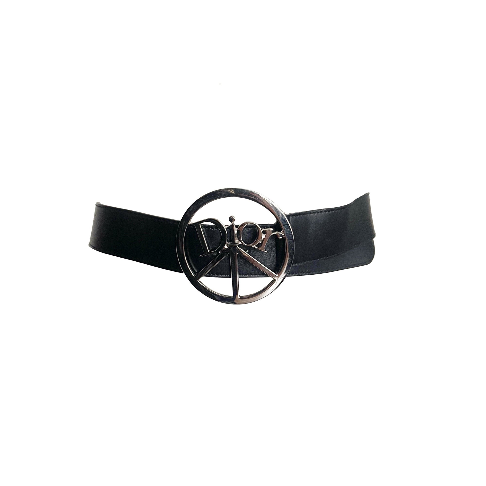 Dior Black Logo Peace Belt - Accessories