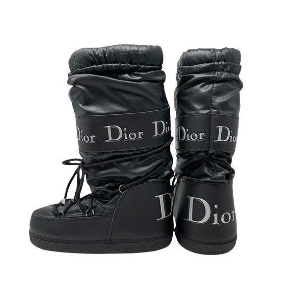 Dior Black Logo Snow Boots