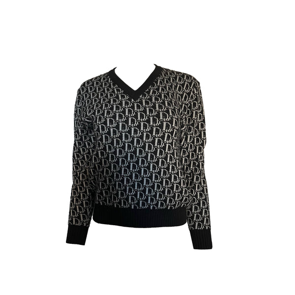 Dior Black Monogram Knit Sweater - Apparel