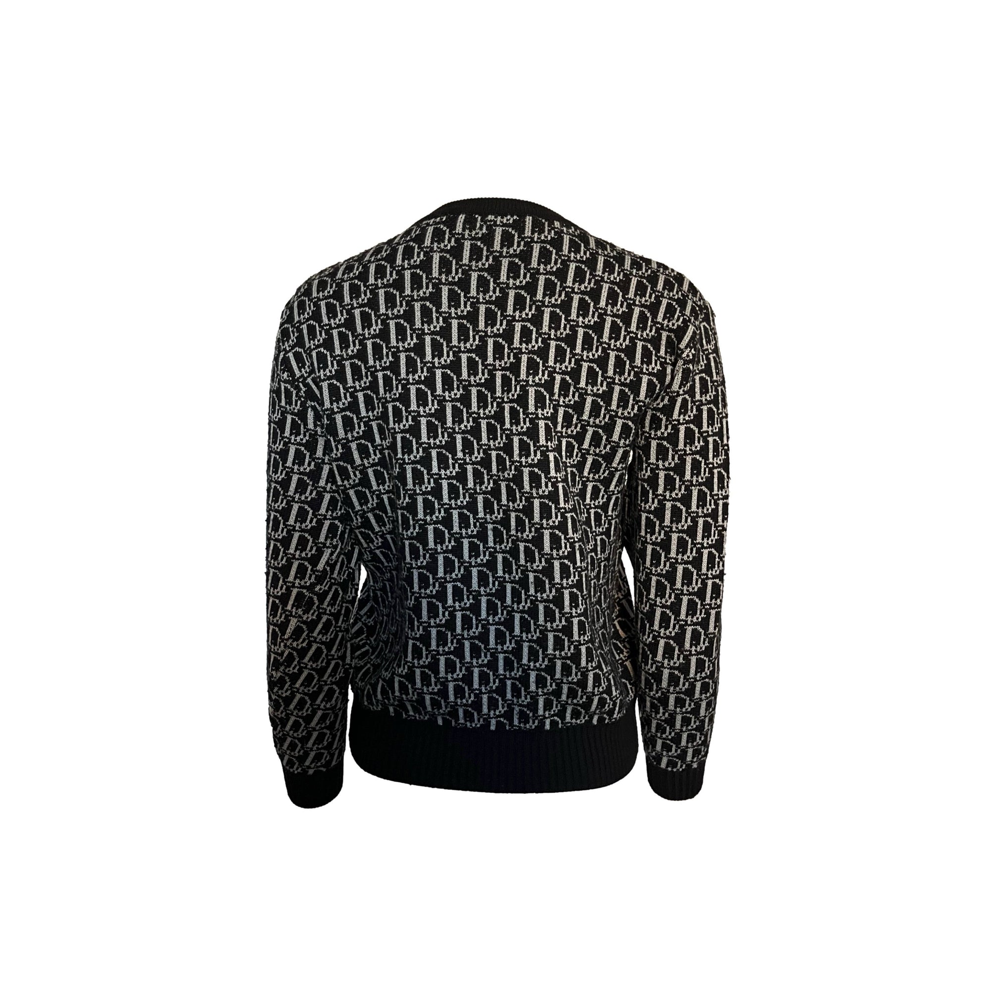 Dior Black Monogram Knit Sweater - Apparel