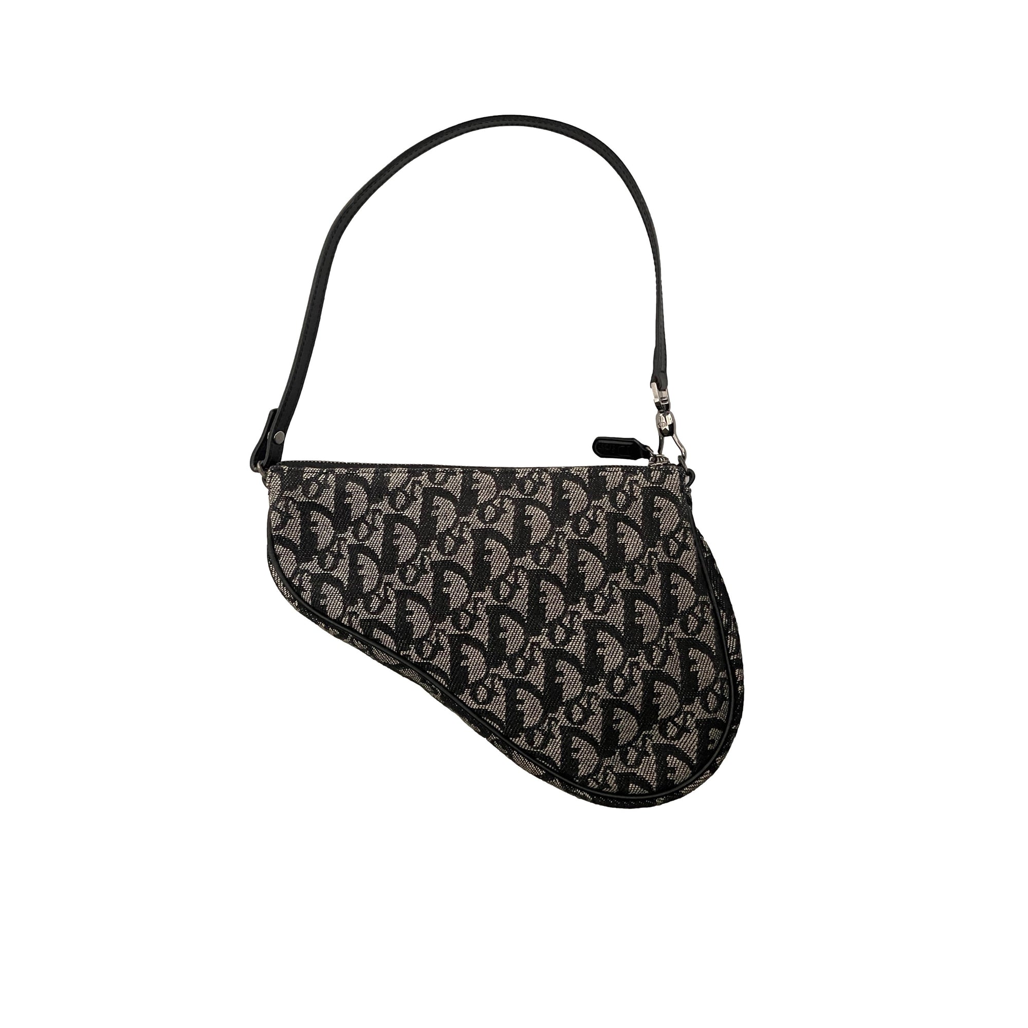 Dior Black Monogram Mini Saddle Bag - Handbags