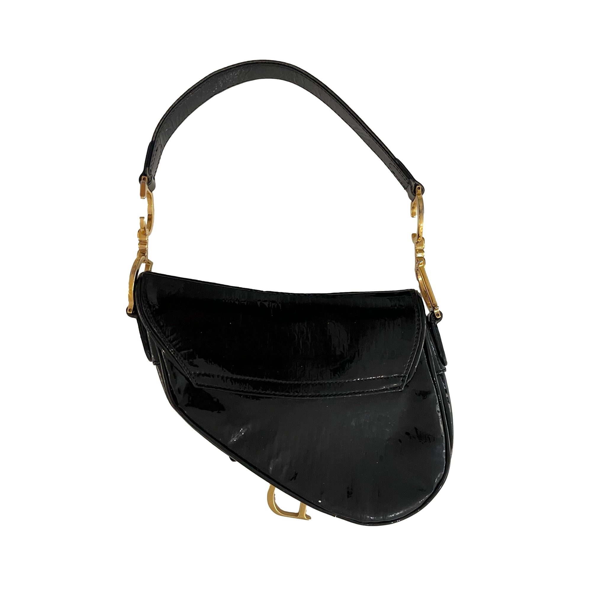 Dior Black Monogram Mini Saddle Bag - Handbags