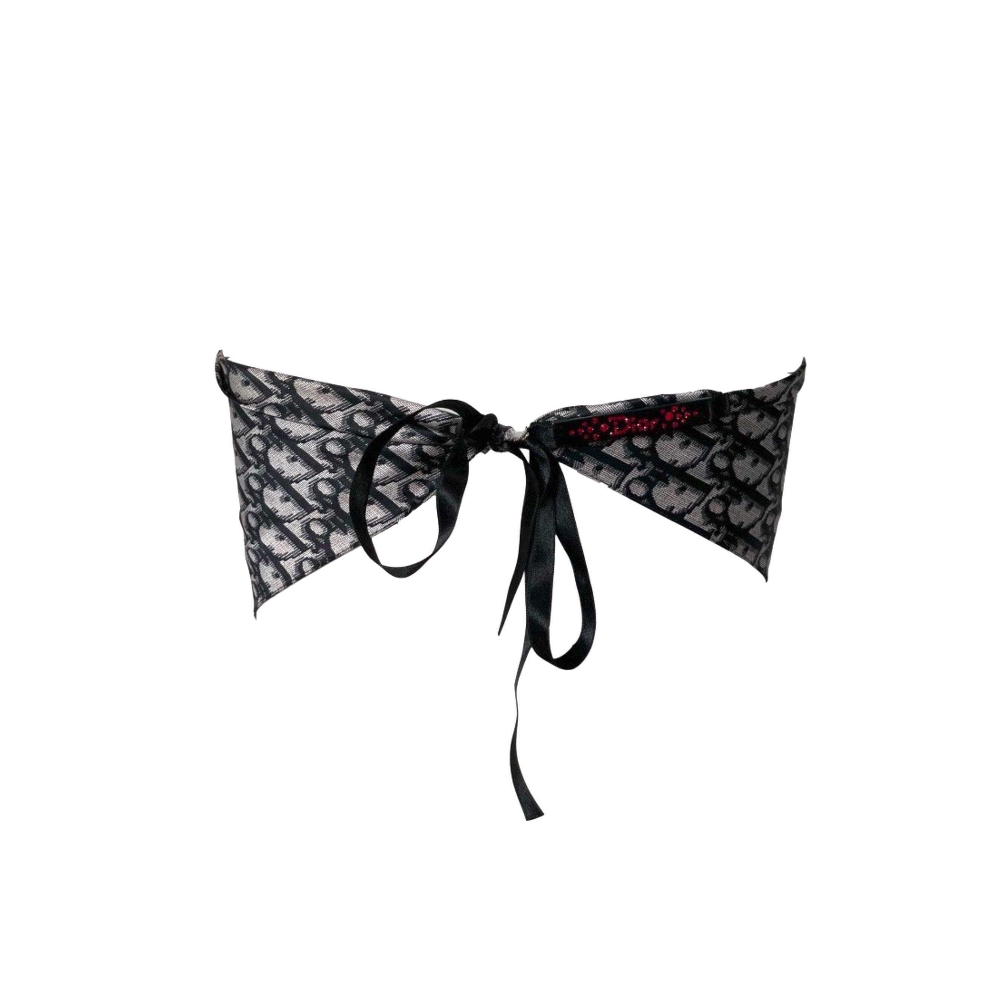 Dior Black Monogram Silk Tie Top - Apparel