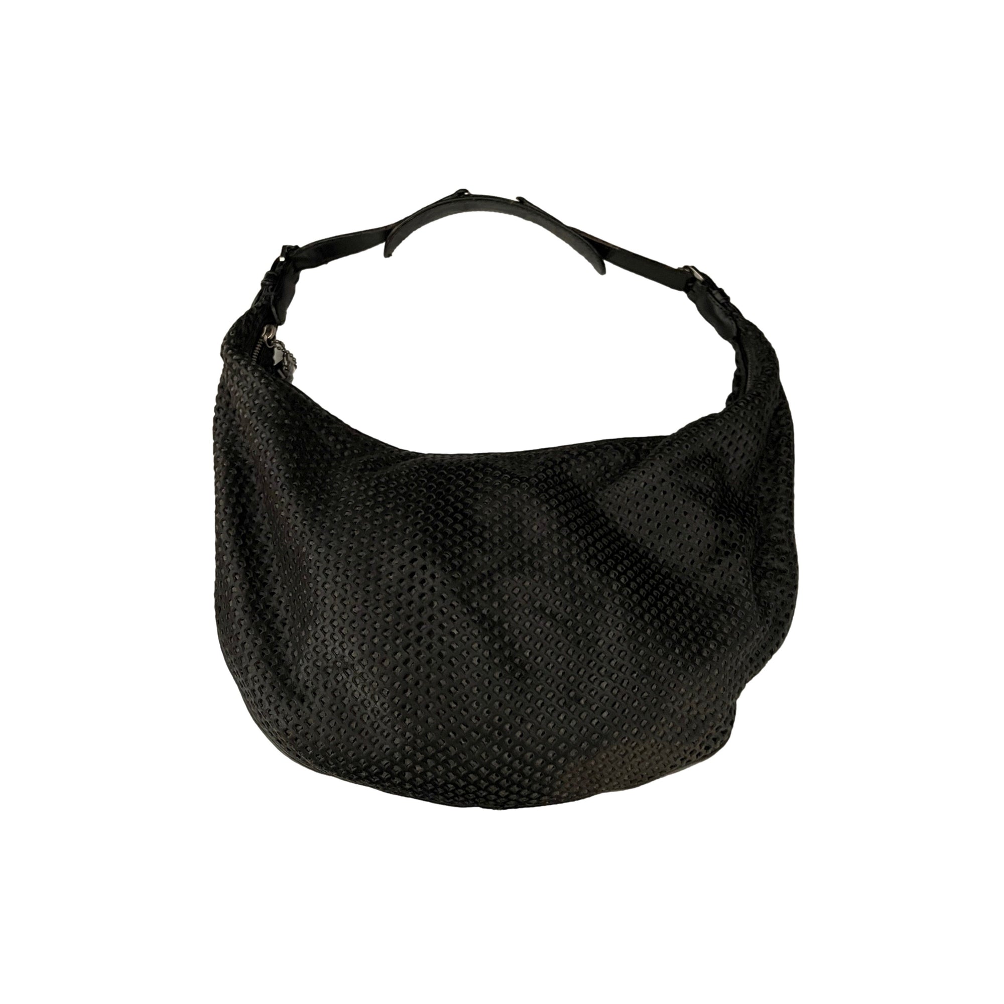 Dior Black Perforated Hobo Shoulder Bag - Handbags