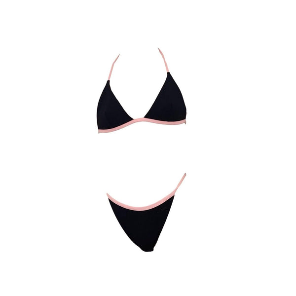 Dior Black Rhinestone Logo Bikini - Swimwear