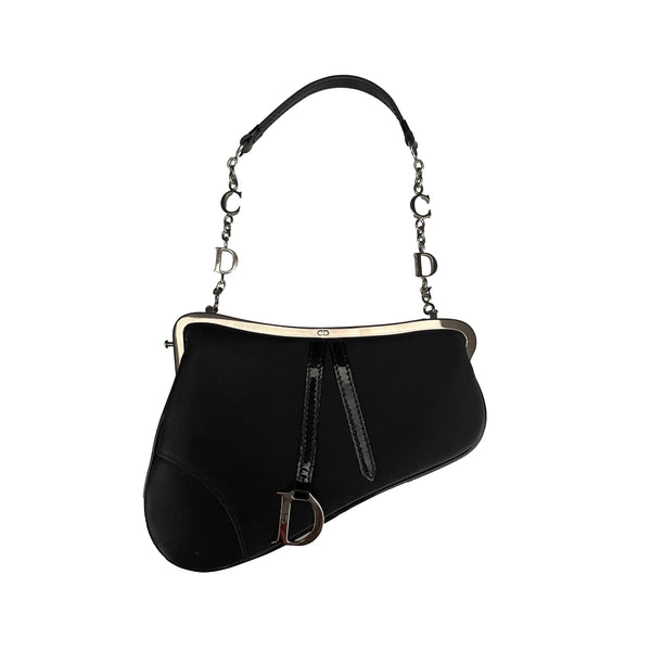 Vintage Dior Black Satin Mini Saddle Bag – Treasures of NYC