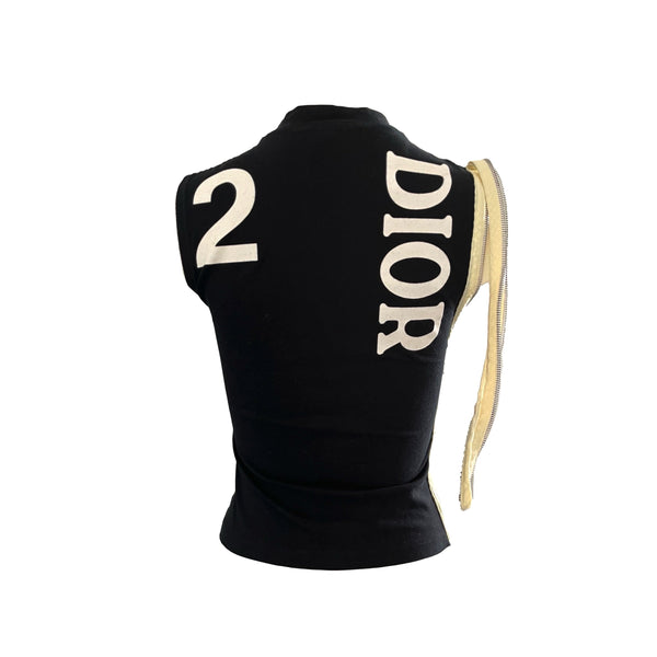Dior Black Side Zippered Tank - Apparel