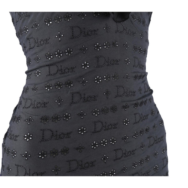 Dior Black Stitched Logo Dress - Apparel