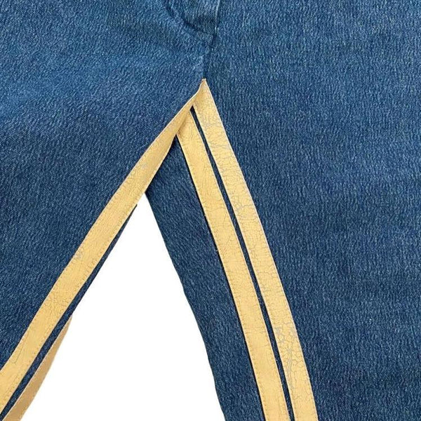 Dior Blue Double Striped Flare Jeans - Apparel