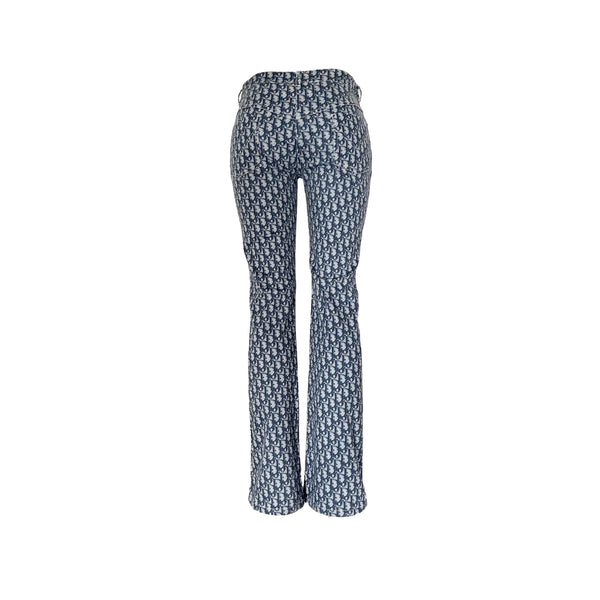 Dior Blue Monogram Stripe Flare Pants - Apparel