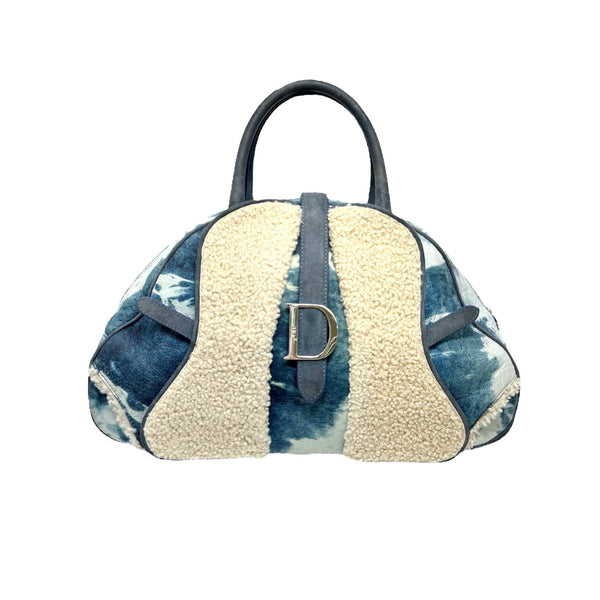 Dior Blue Tie-Dye Saddle Bowler Bag - Handbags