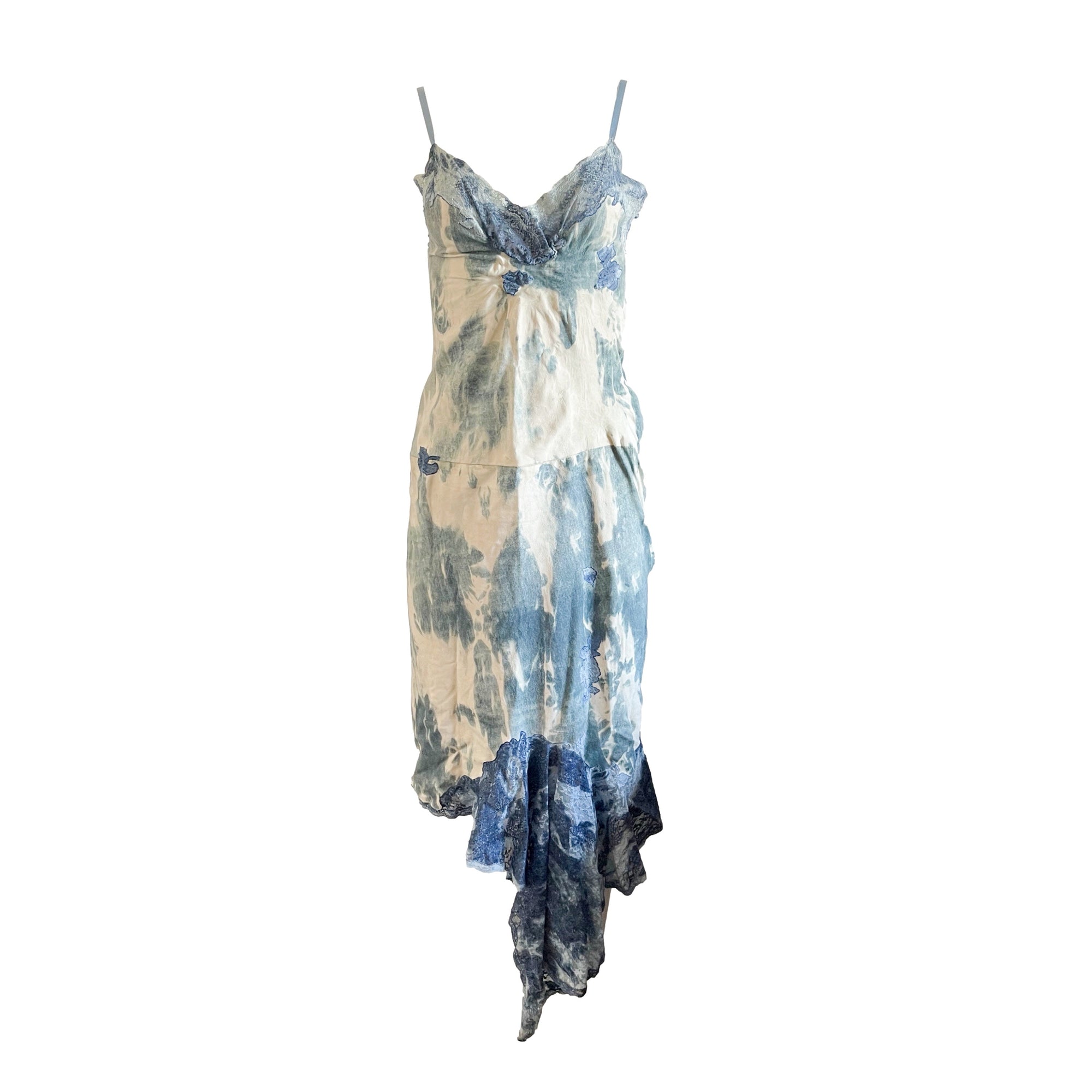 Dior Blue Tie Dye Suede Dress - Apparel