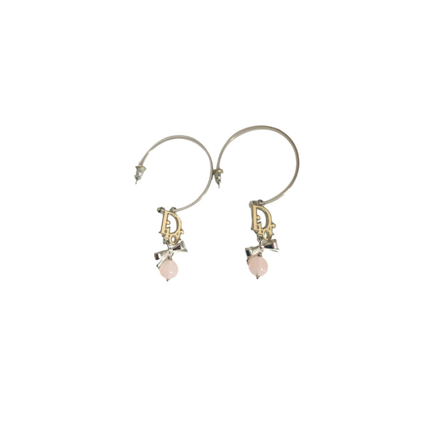 Dior Bow Logo Hoop Earrings - Jewelry