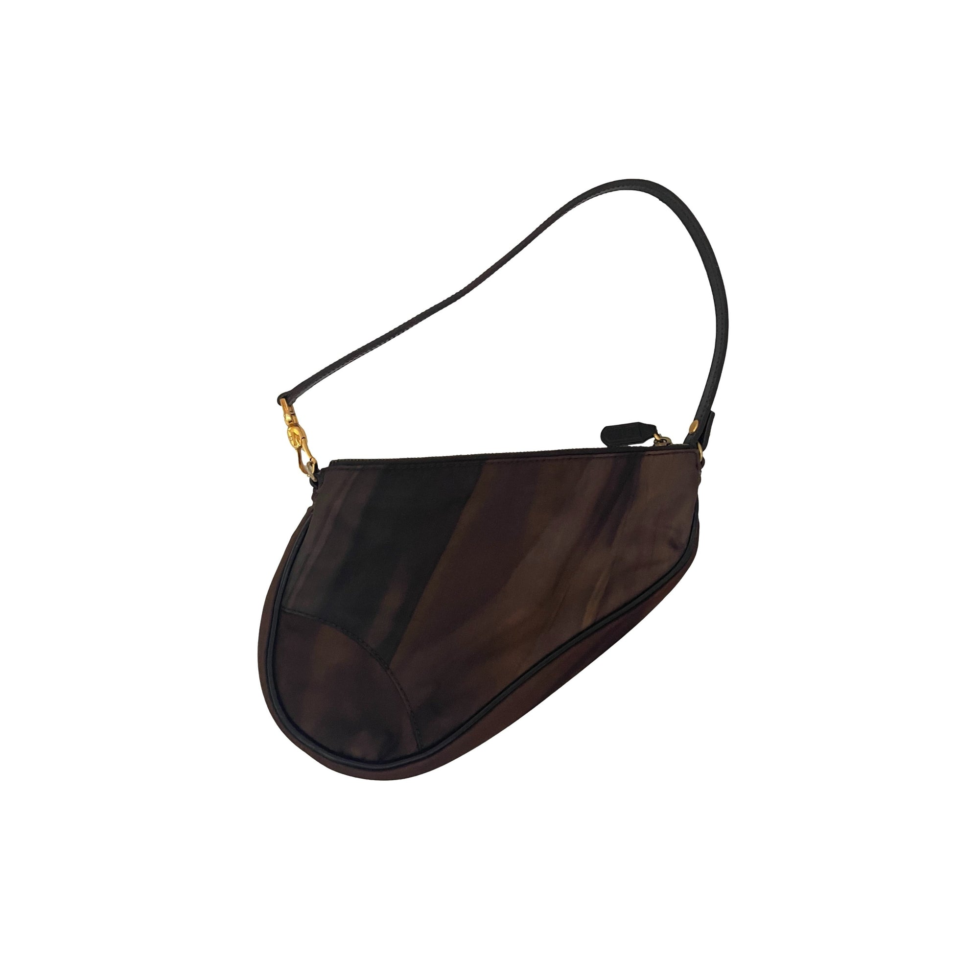 Dior Brown Gradient Nylon Mini Saddle Bag - Handbags