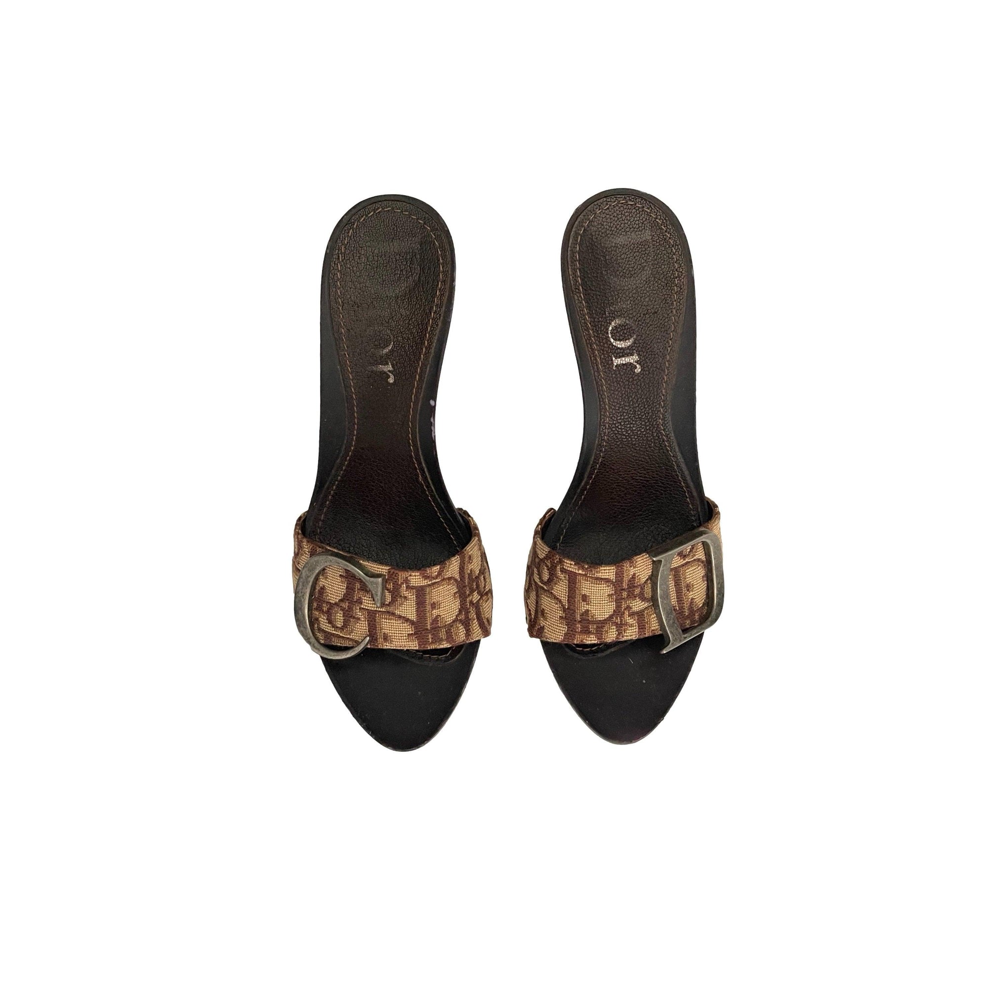 Dior Brown Logo Heels - Shoes