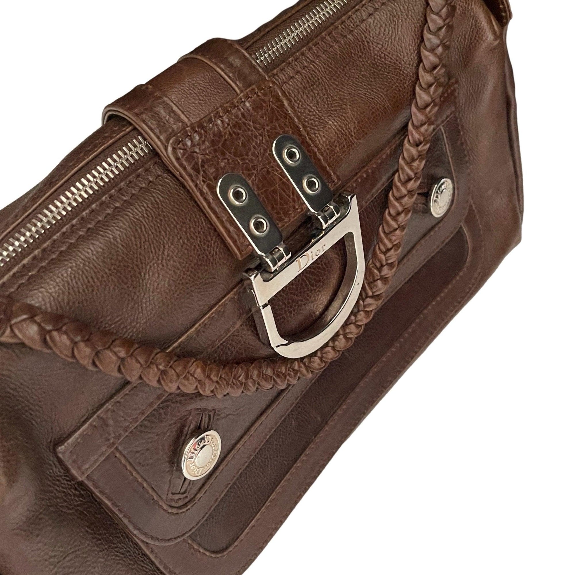 Dior Brown Logo Shoulder Bag - Handbags