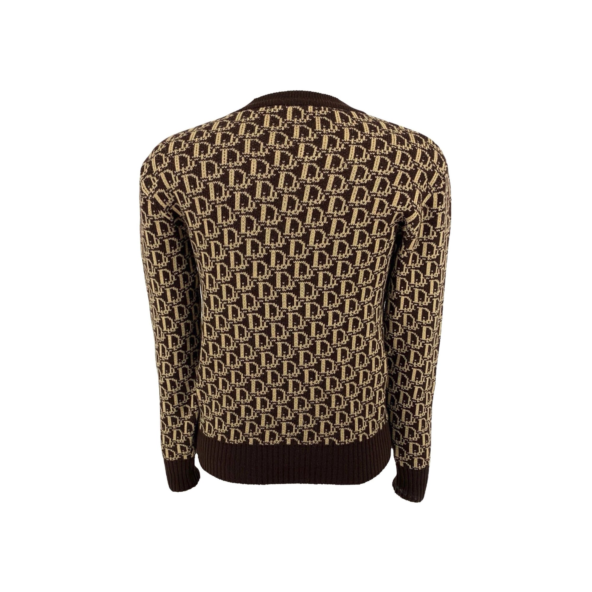 Dior Brown Monogram Knit Sweater - Apparel