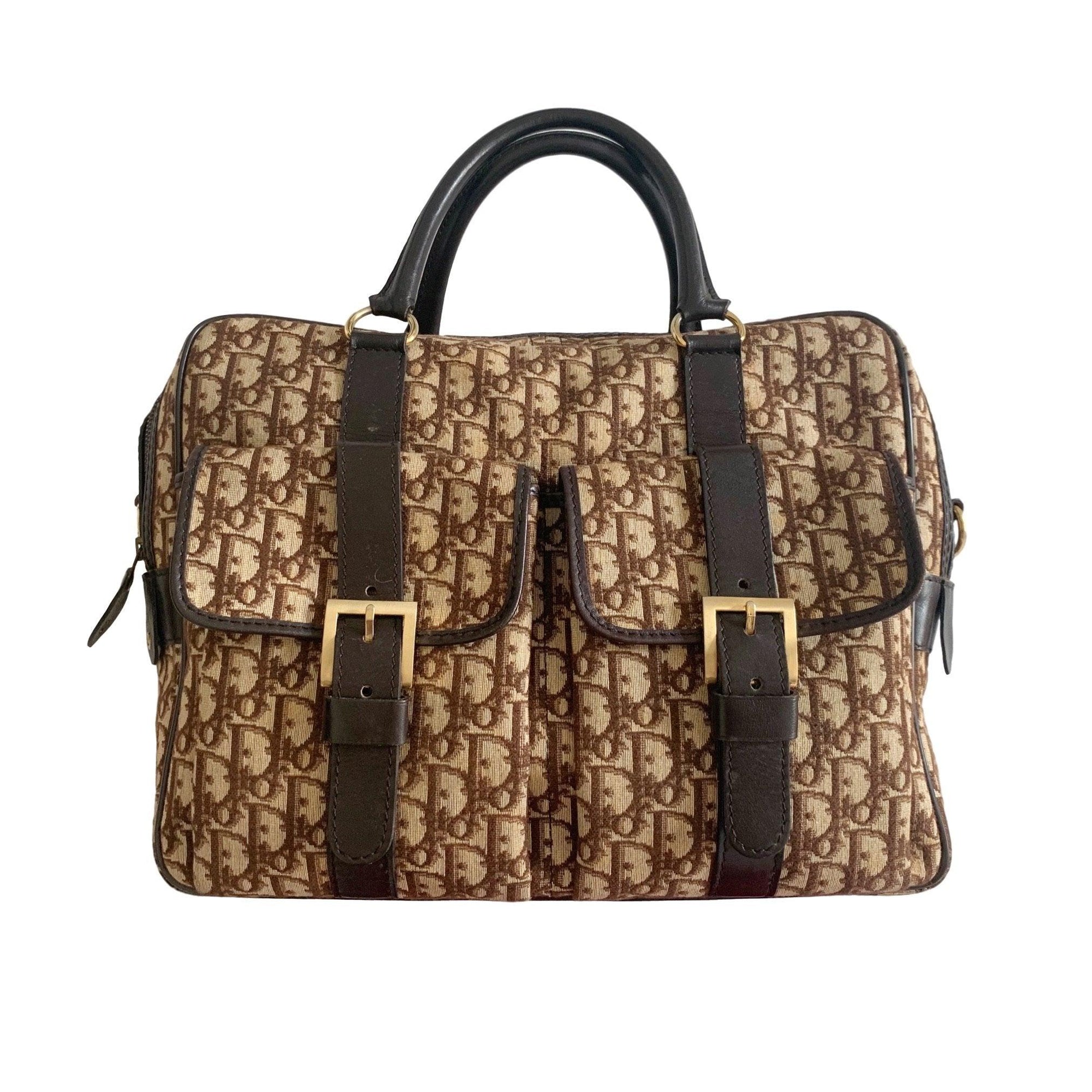 Dior Brown Oversized Top Handle Bag - Handbags
