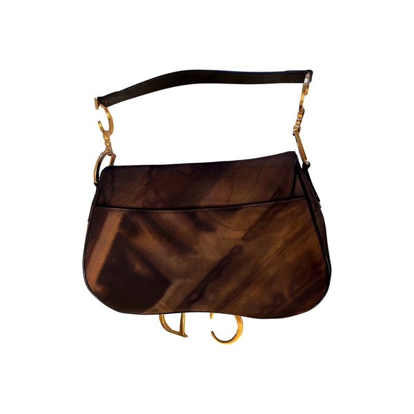 Dior Brown Two-Tone Saddle Bag - Handbags