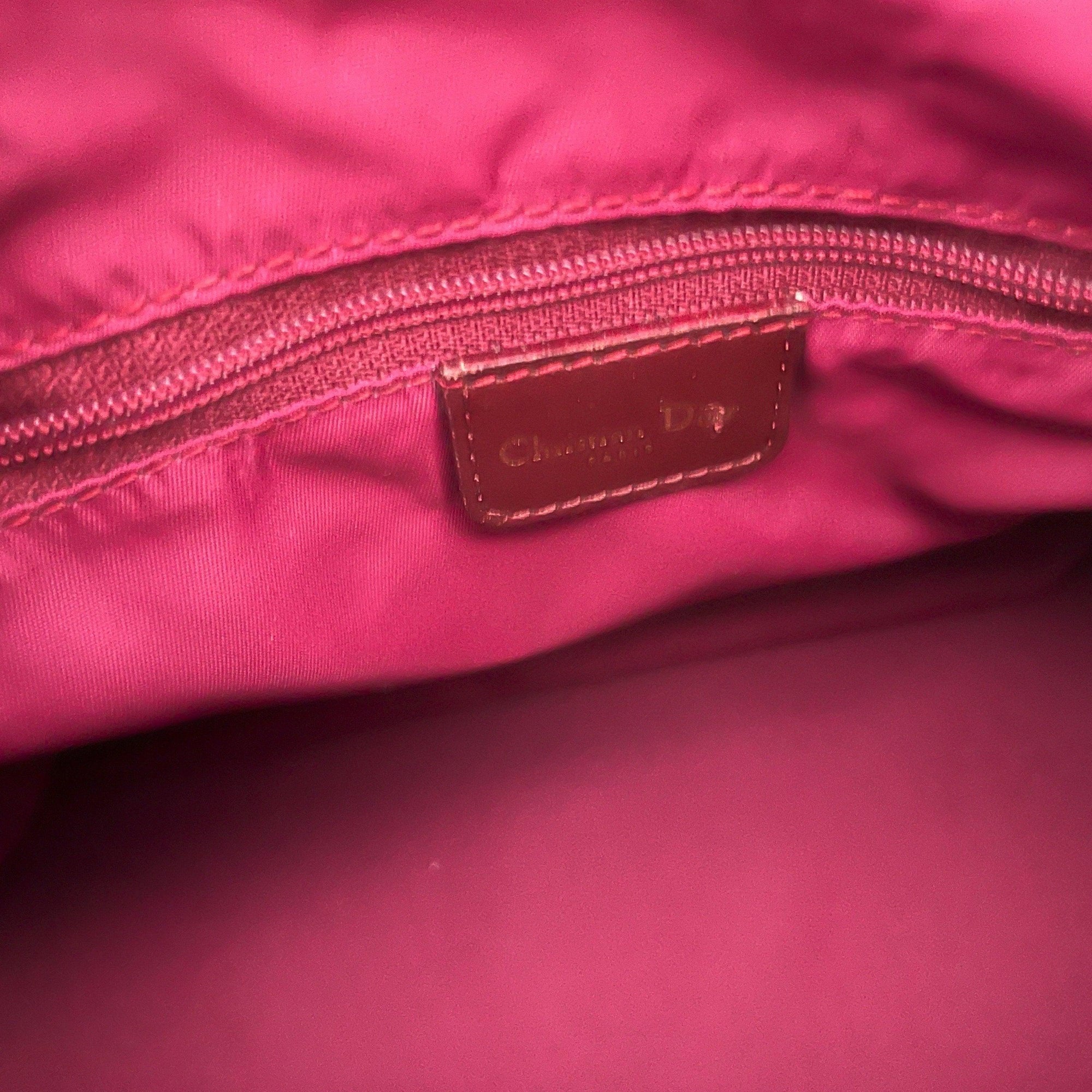 Dior Burgundy Monogram Mini Boston Bag - Handbags