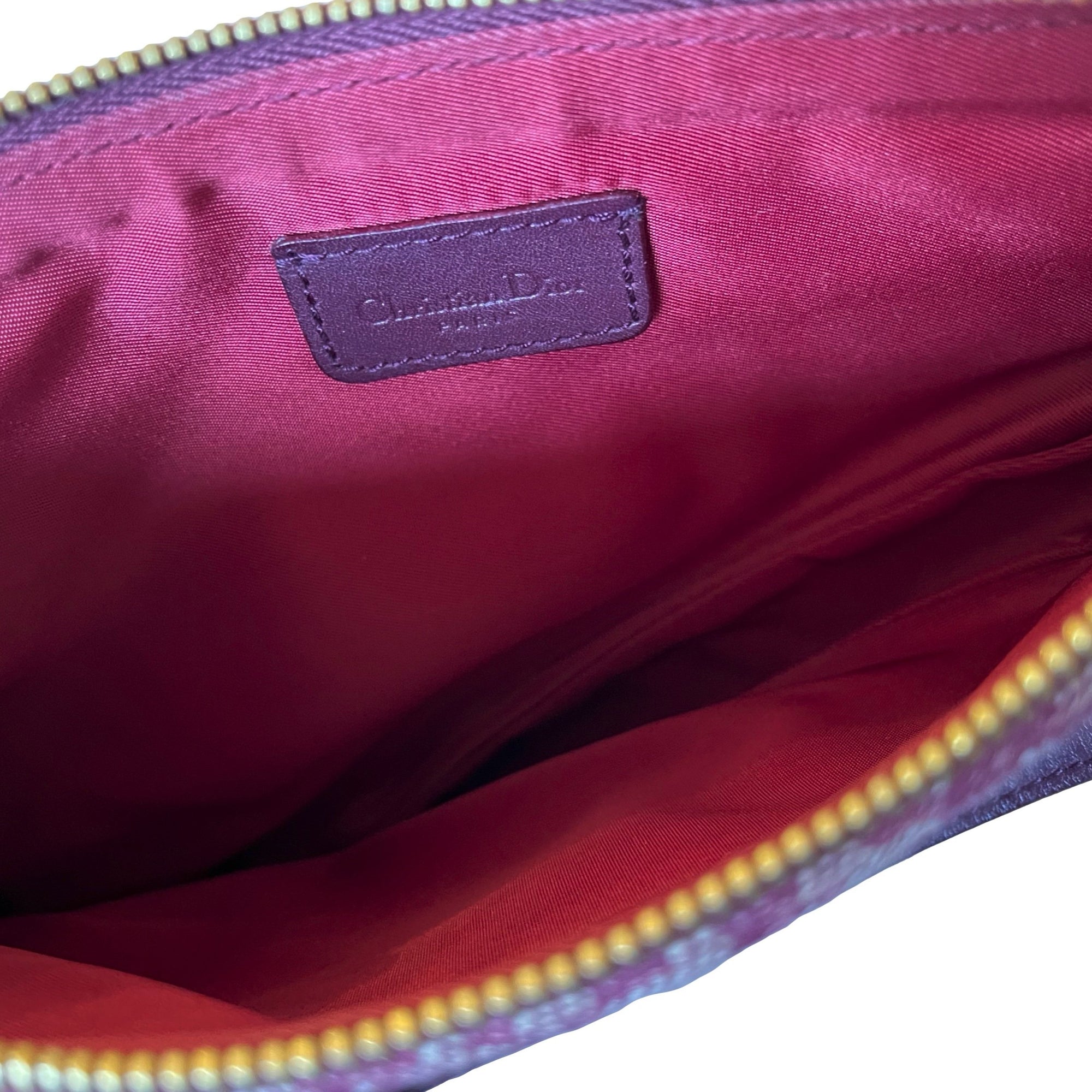 Dior Burgundy Monogram Mini Saddle - Handbags
