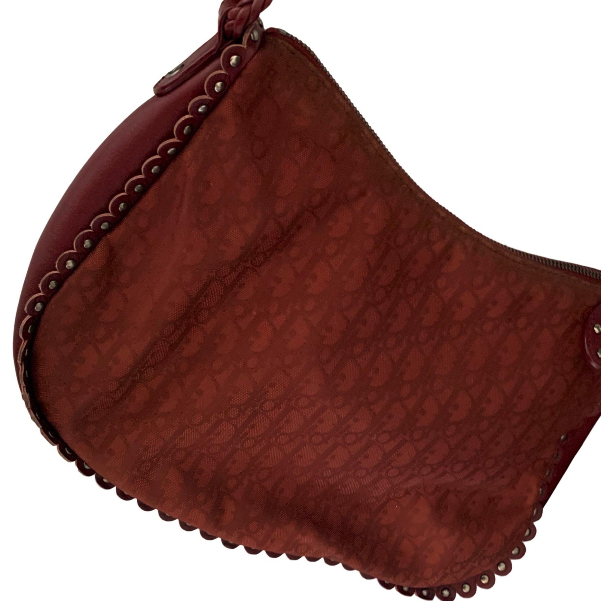 Dior Burgundy Monogram Shoulder Bag - Handbags