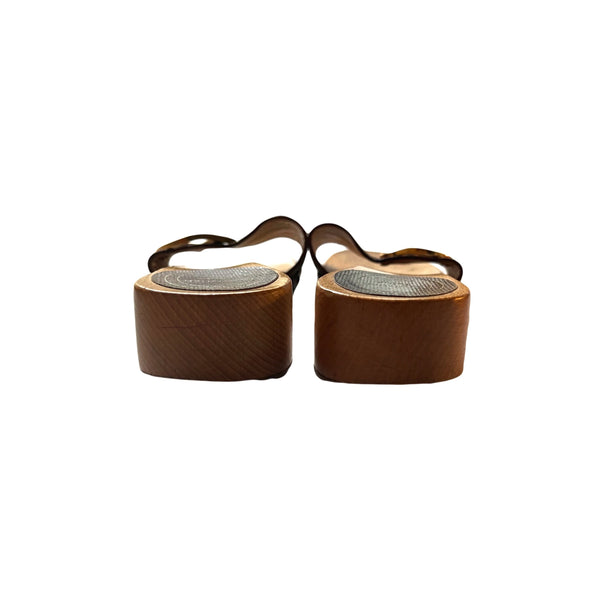 Dior Camo Logo Wooden Slides - Shoes
