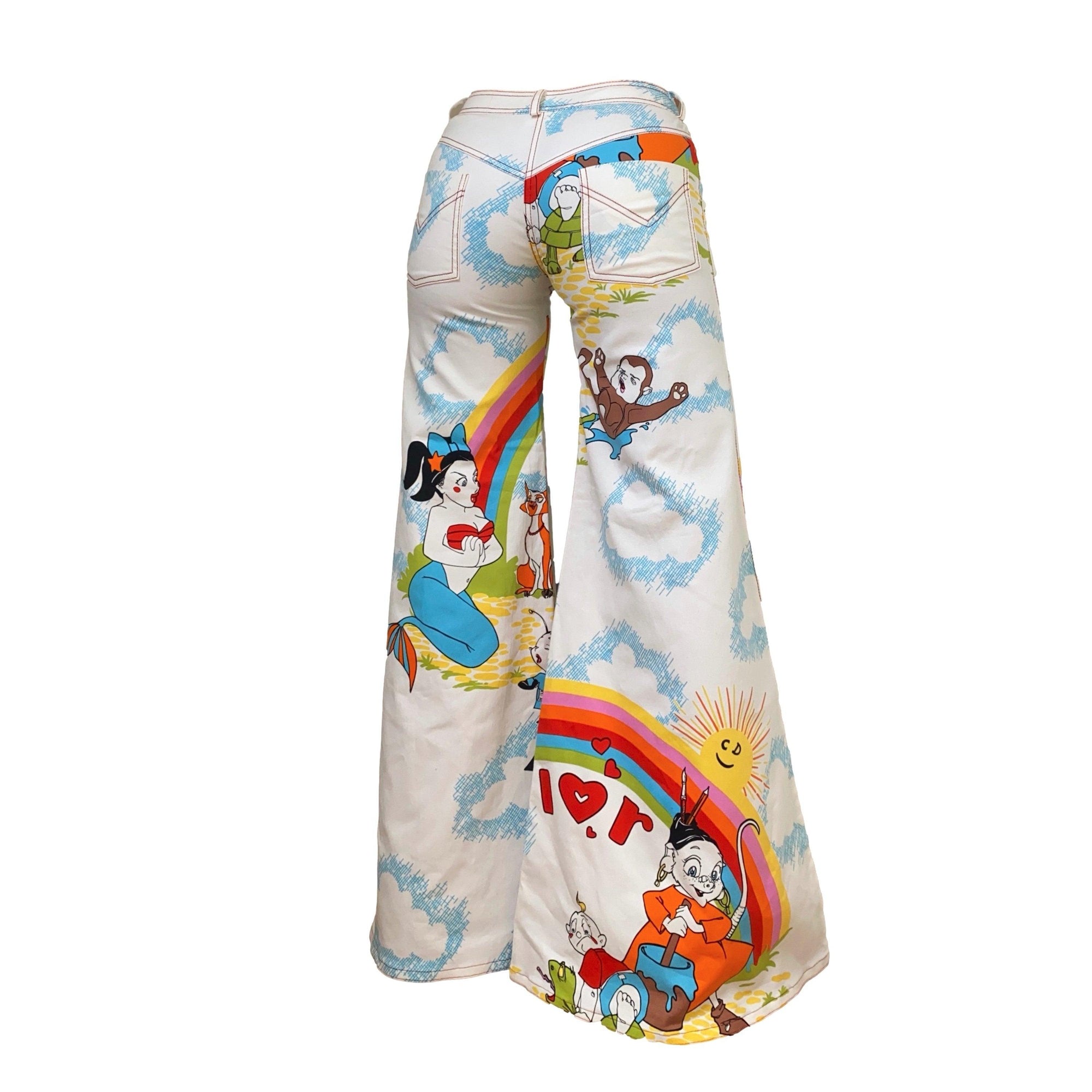 Dior Cartoon Logo Flare Bottoms - Apparel