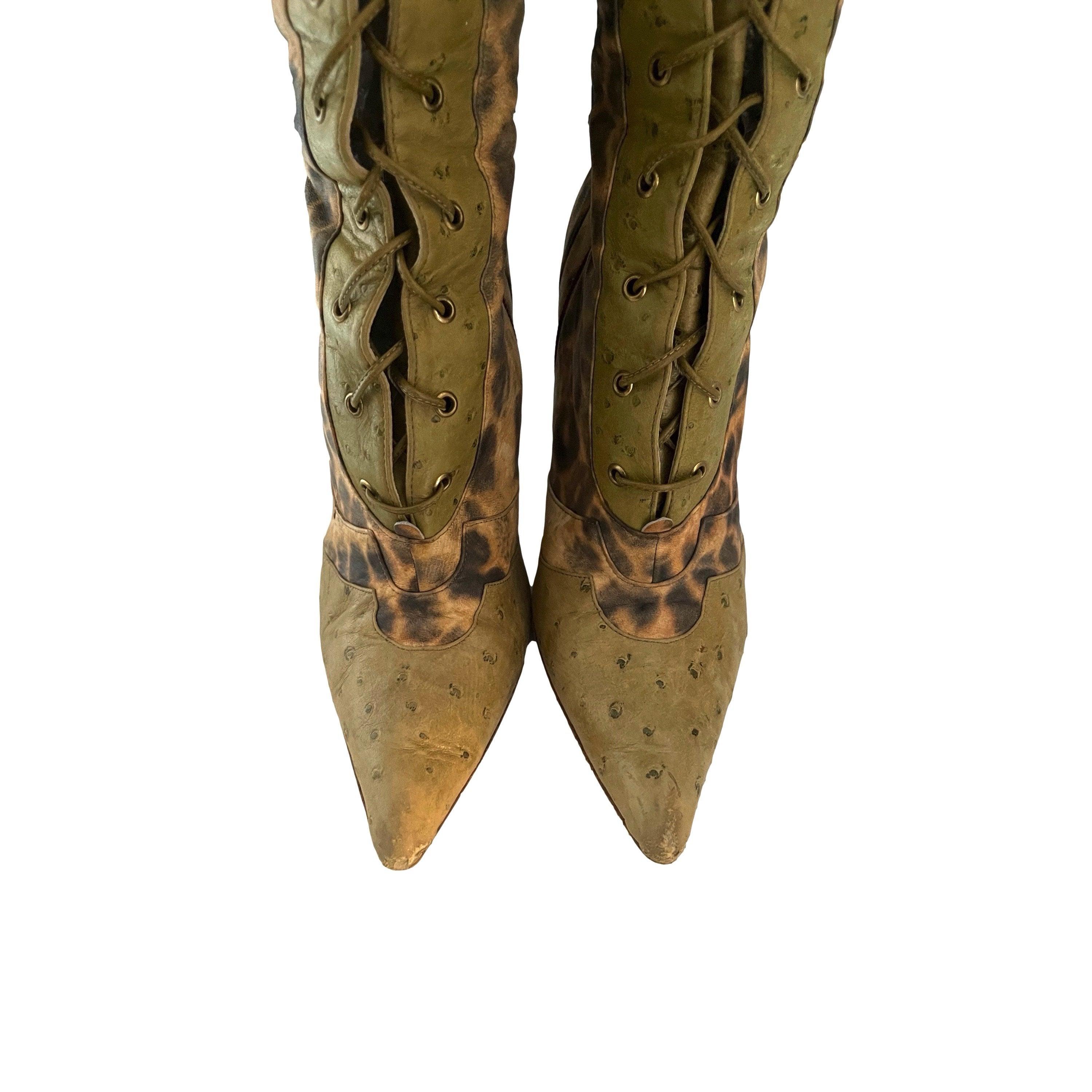 Vintage Dior Cheetah Lace Up Boots – Treasures of NYC