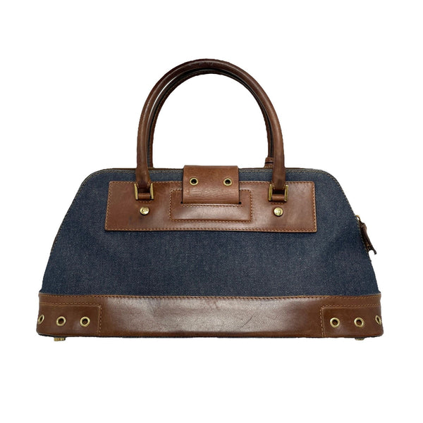 Dior Denim Grommet Top Handle Bag - Handbags