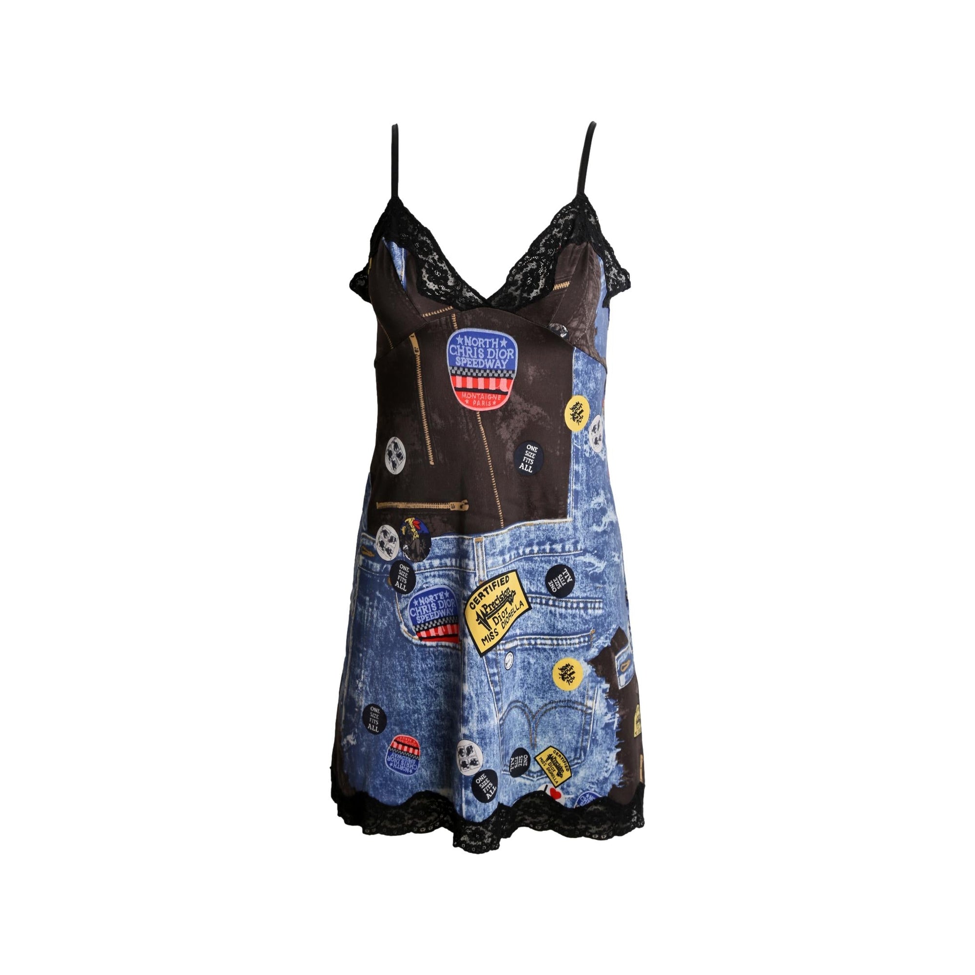 Dior Denim Print Slip Dress